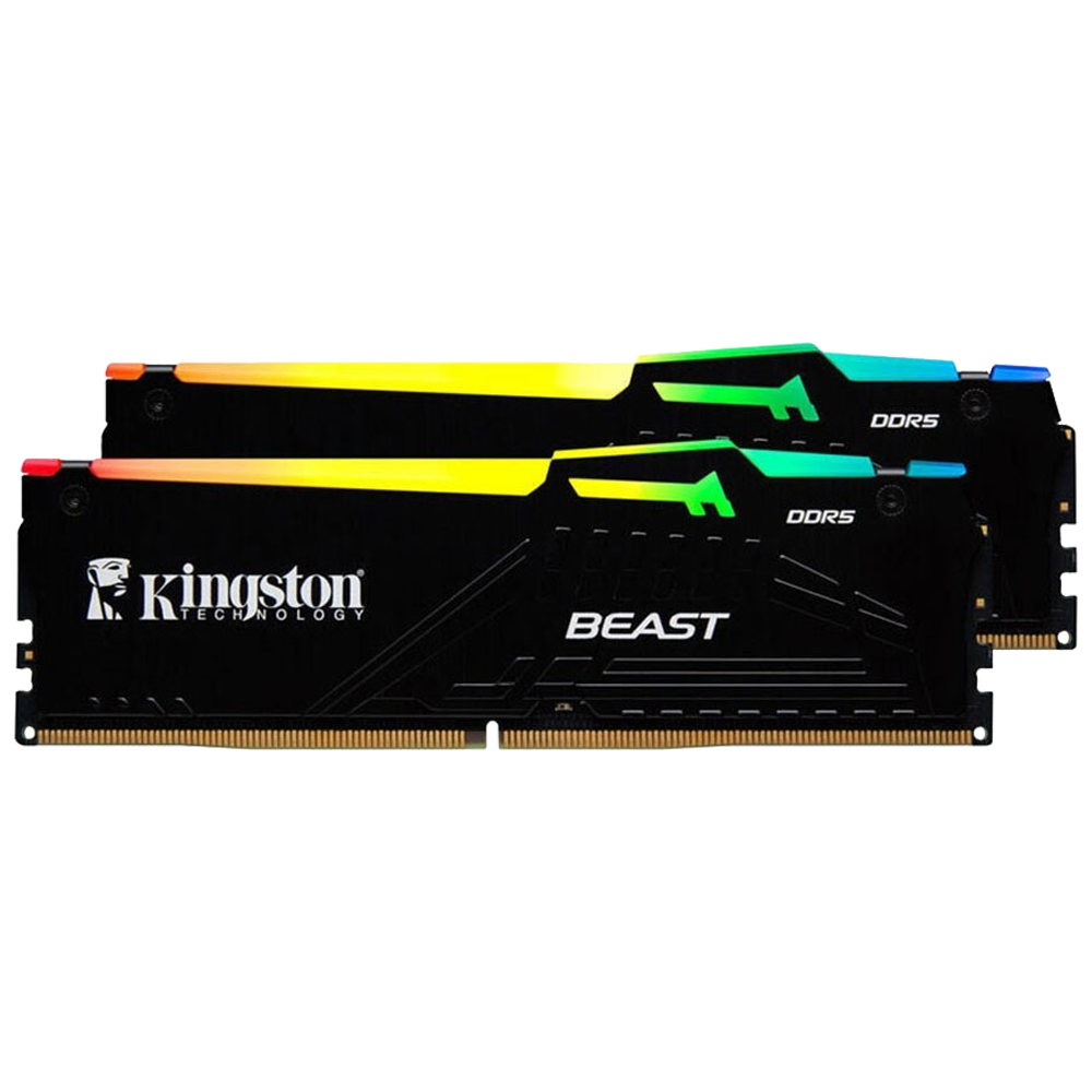 Kingston 32GB(2x16) Beast Black RGB EXPO/XMP 6000MHz CL30 DDR5 Dual Kit Ram görsel 1