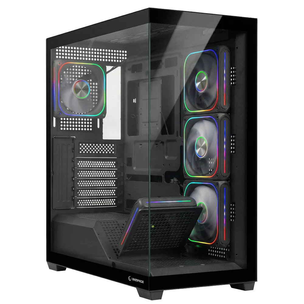 Rampage SYLON 850W 80+ Bronze Tempered Glass 5*12cm ARGB Siyah ATX Gaming Kasa