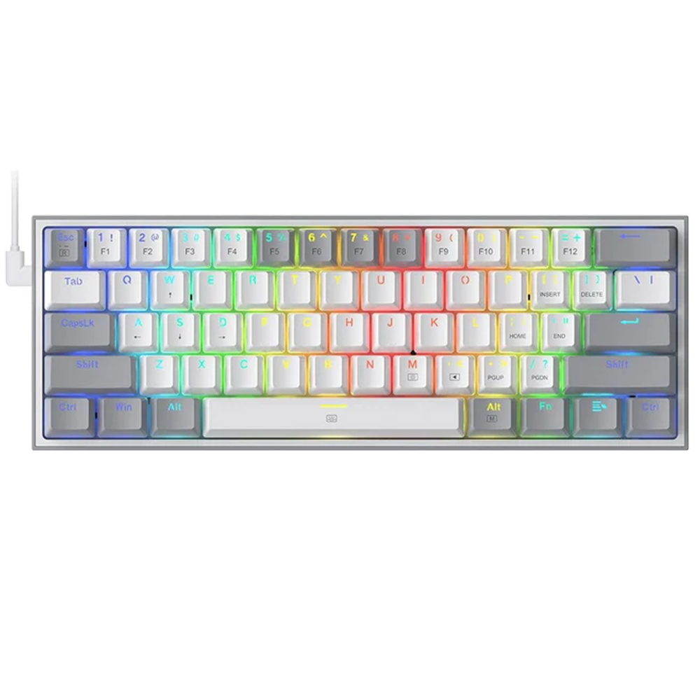 Redragon K617 Fizz Red Switch RGB Kablolu Beyaz Gri Gaming Klavye