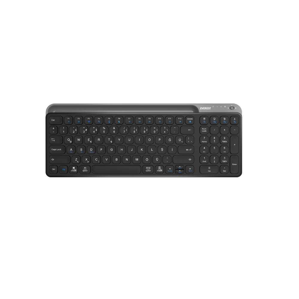 Everest KB-BT90 Siyah/Gri Kablosuz Klavye