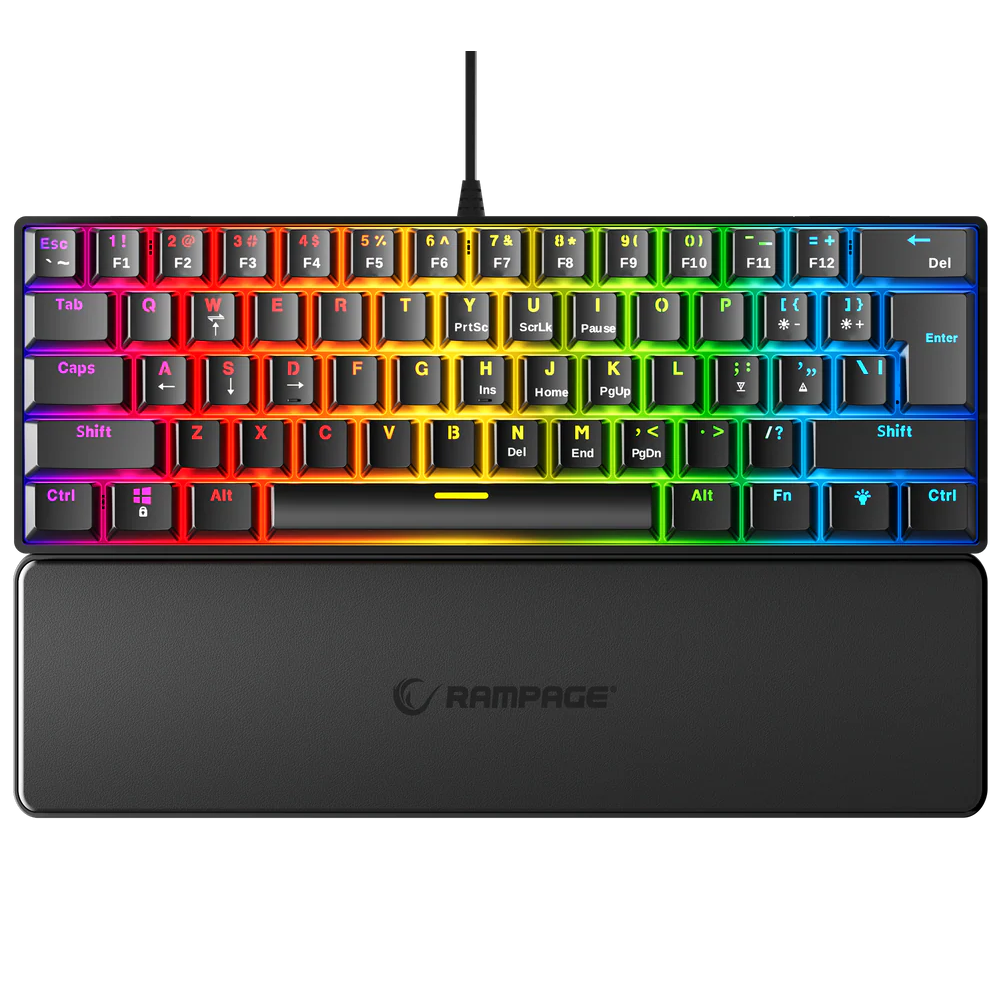 Rampage PLOWER K60 Blue Switch RGB İngilizce Kablolu Gaming Klavye