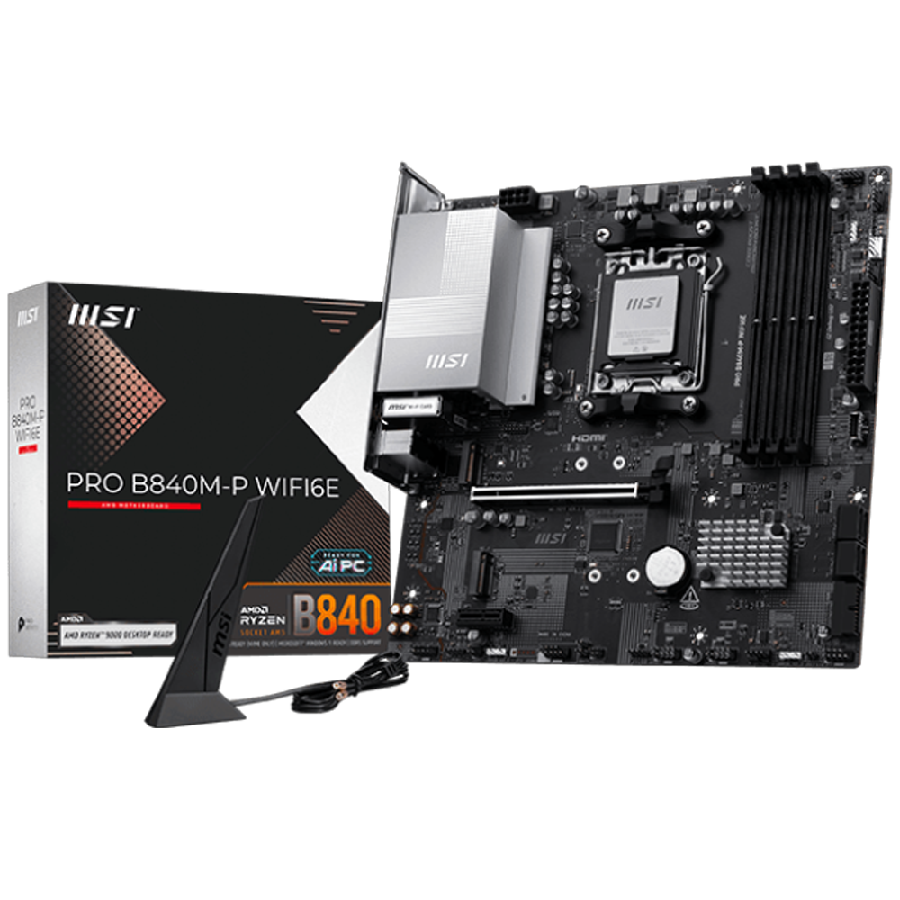 MSI PRO B840M-P WIFI6E 8000MHz OC DDR5 Soket AM5 M.2 USB-C HDMI ATX Anakart