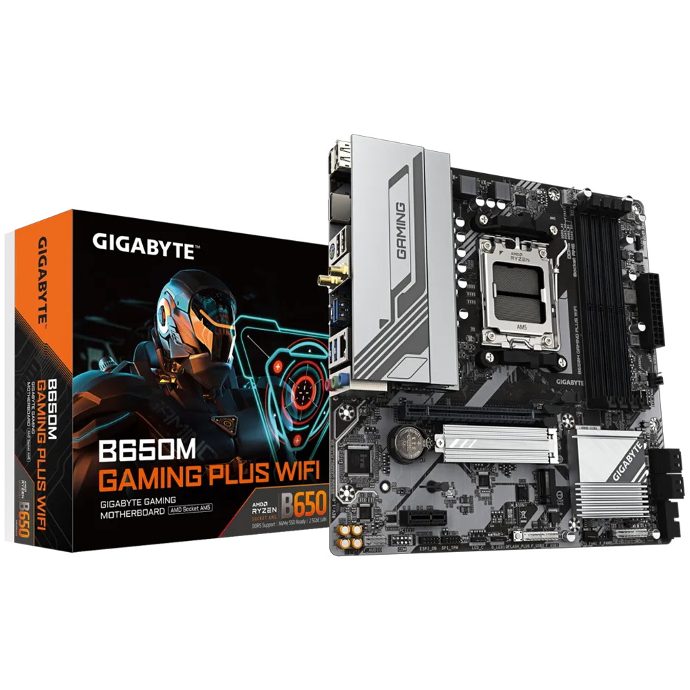 GIGABYTE B650M GAMING PLUS WIFI 8000MHz(OC)DDR5 Soket AM5 M.2 HDMI DP mATX Anakart görsel 1