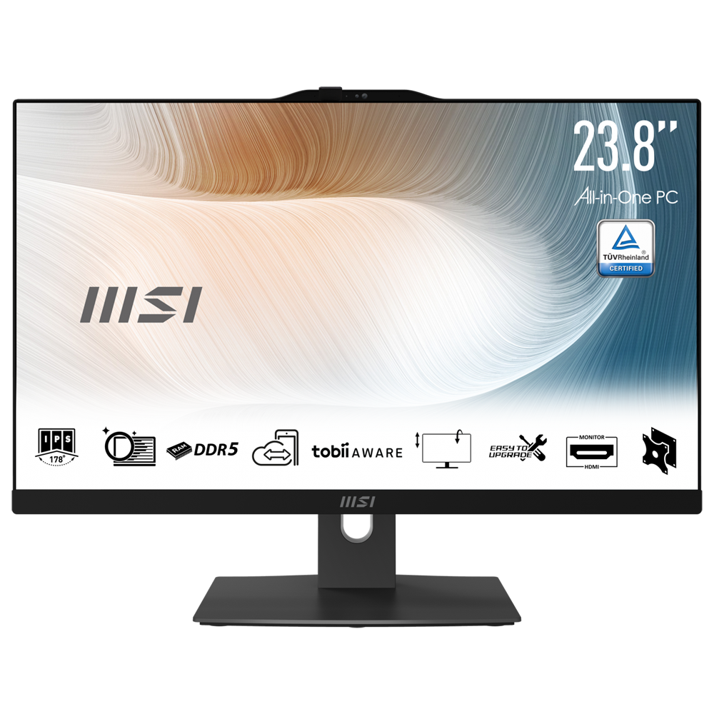 MSI MODERN AM242P 1M-2269XEU Core 5 120U 8GB DDR5 512GB SSD 23.8" FHD FreeDos Siyah AIO Masaüstü PC