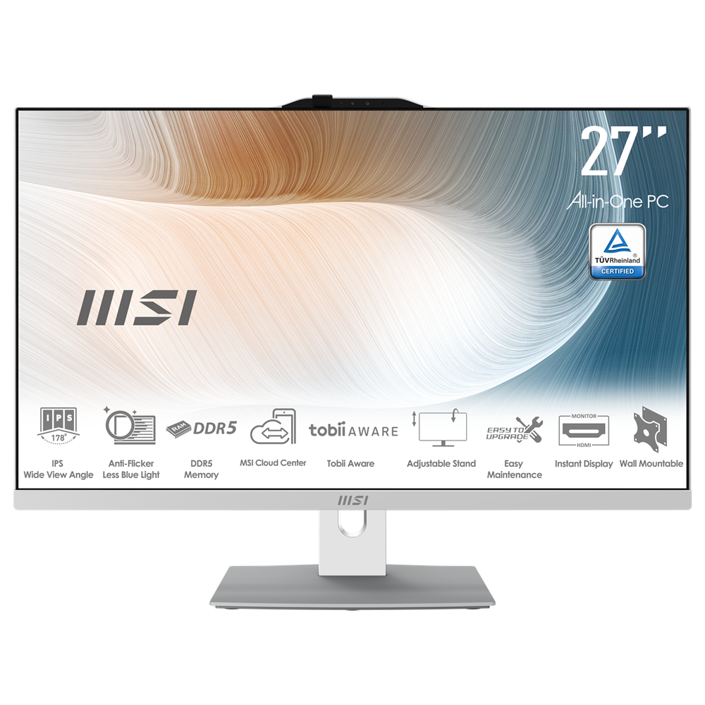 MSI MODERN AM272P 1M-1619EU Core 7 150U 16GB DDR5 1TB SSD 27" FHD IPS W11 Beyaz AIO Masaüstü PC