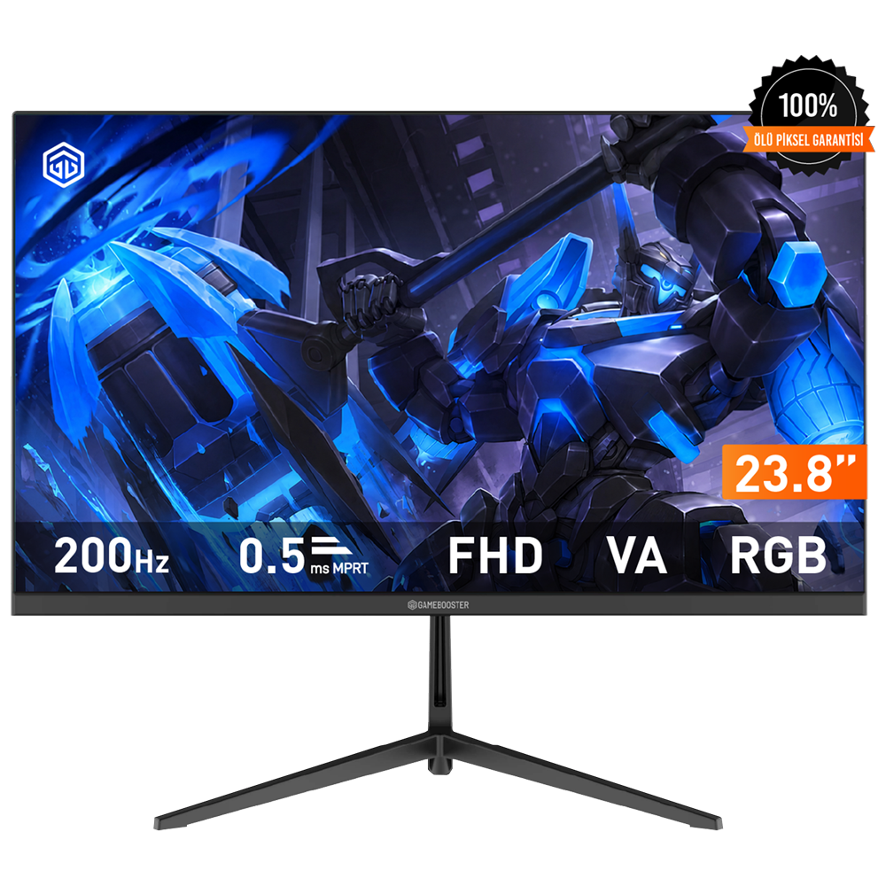 GameBooster Ruvie EF20 23.8'' 200Hz 0.5ms HDMI DP RGB Adaptive Sync HDR10 FHD VA Gaming Monitör