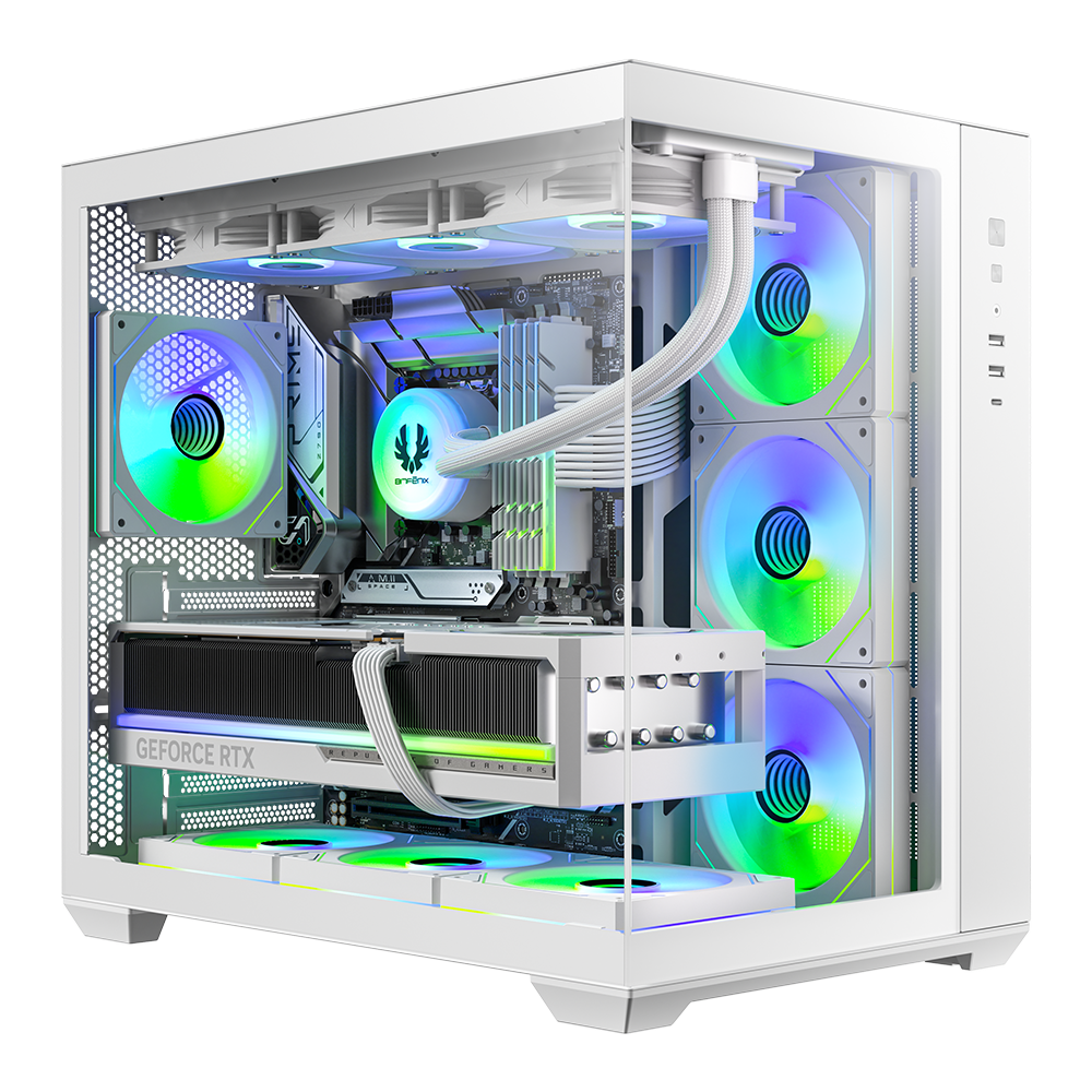 BitFenix AL118 850W 80+ Bronze Tempered Glass 7x ARGB USB 3.0 Beyaz ATX Mid Tower Kasa