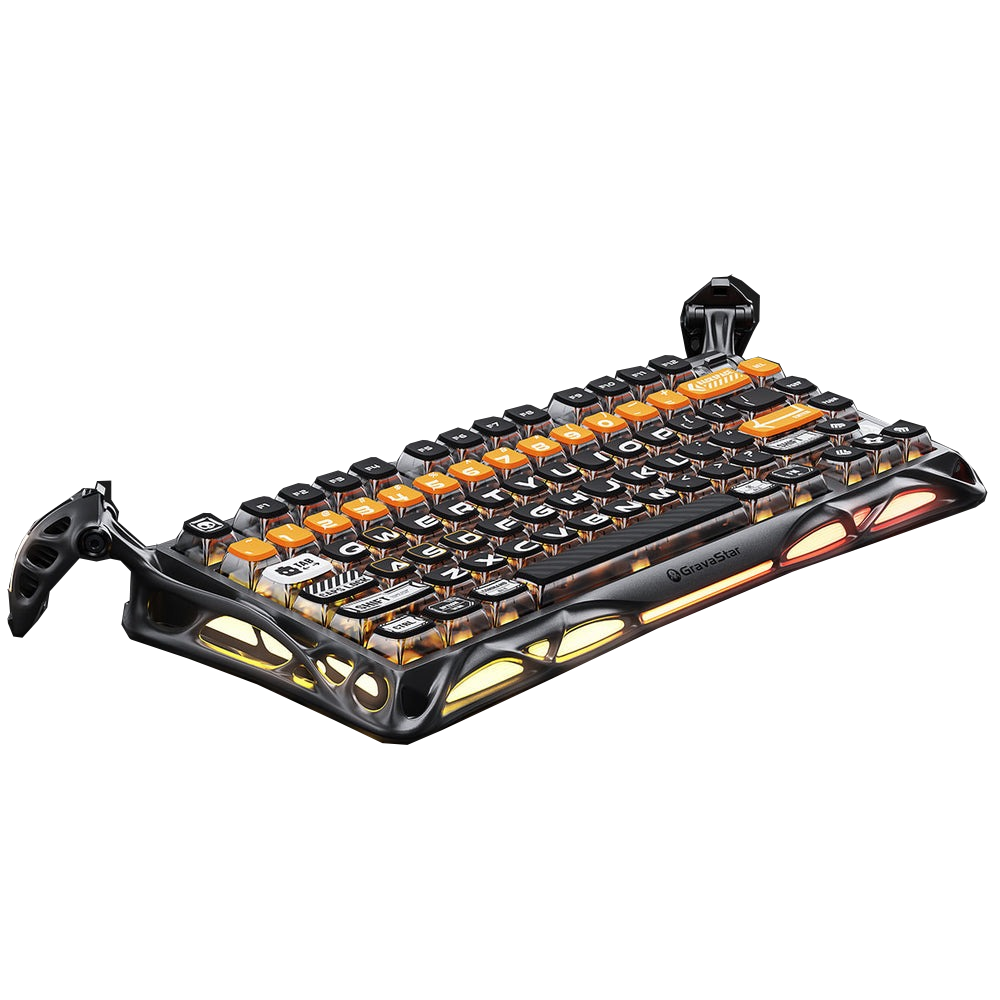 GravaStar Mercury K1 Pro RGB Lineer Switch İngilizce Q CyberFlare Kablosuz Gaming Klavye