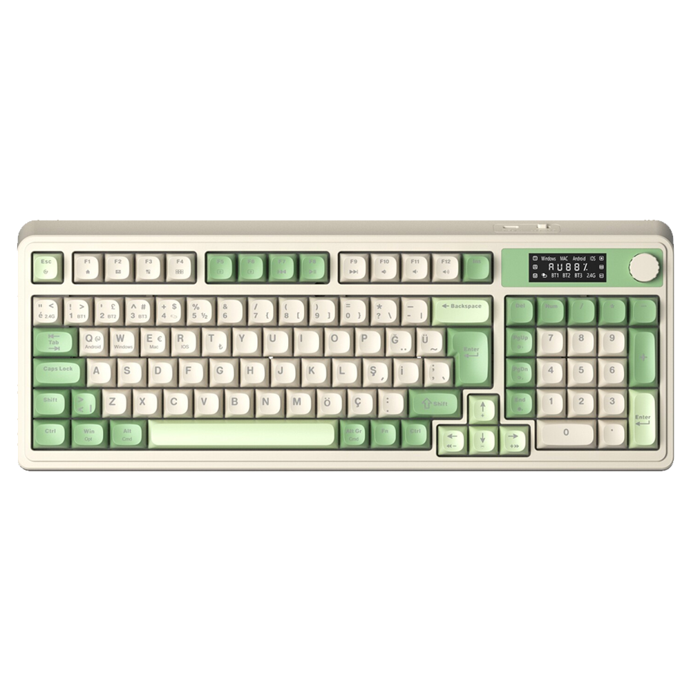 Aula S99 PRO Retro RGB Yeşil Kablosuz Gaming Klavye
