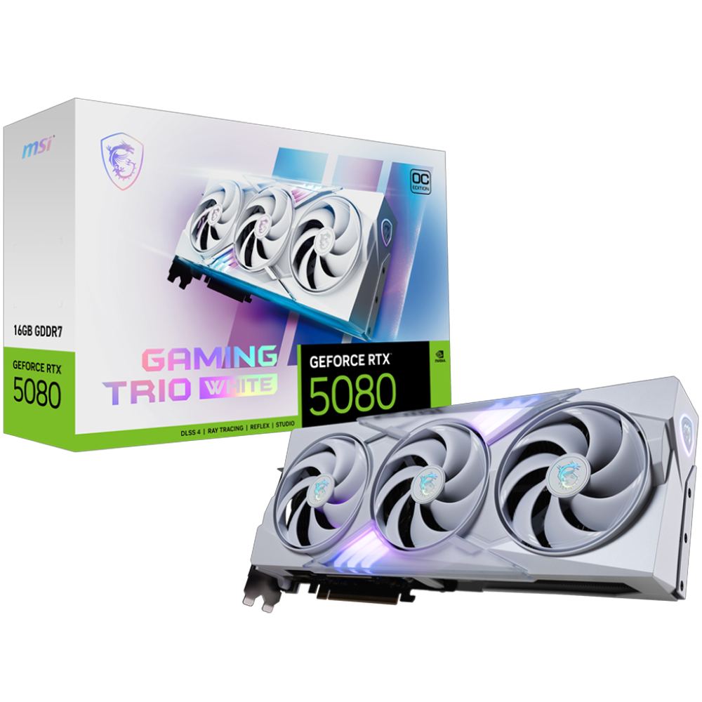 MSI GeForce RTX 5080 16G GAMING TRIO OC WHITE 16GB GDDR7 DLSS 4 256 Bit Ekran Kartı