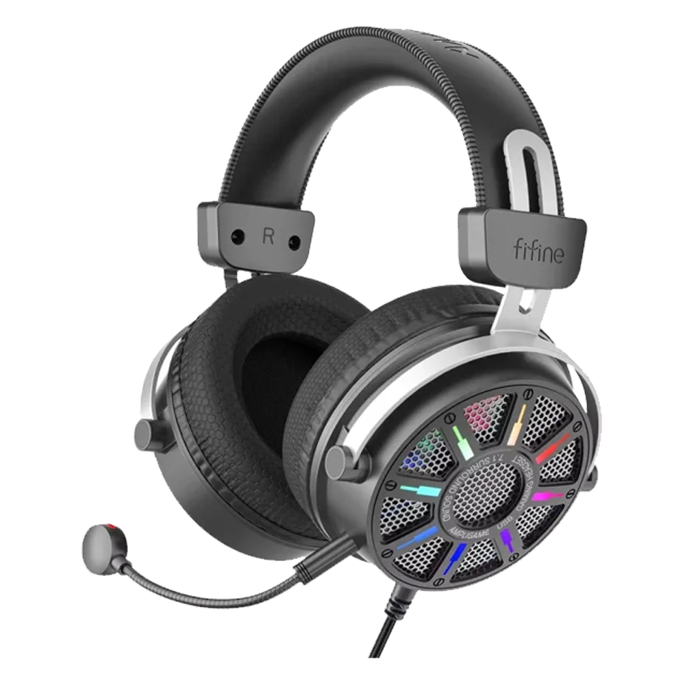 Fifine Ampligame H19 Mikrofonlu 7.1 RGB Siyah Gaming Kulaklık
