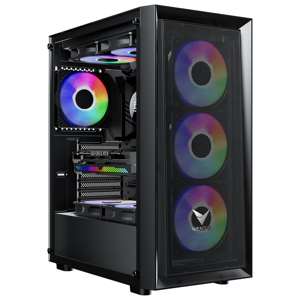 VENTO VG17F Tempered Glass USB 3.0 Mesh RGB ATX Mid Tower Kasa + FSP 550W PSU