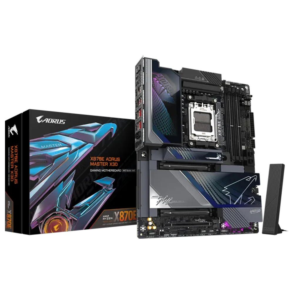 GIGABYTE X870E AORUS MASTER X3D WIFI7 9000MHz(OC) DDR5 Soket AM5 M.2 HDMI ATX Anakart