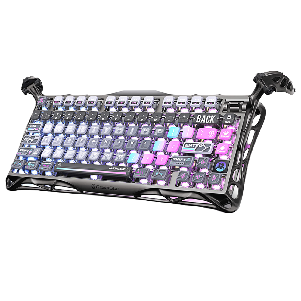 GravaStar Mercury K1 Pro RGB Linear Key Switch İngilizce Q Cyberpunk Kablosuz Gaming Klavye