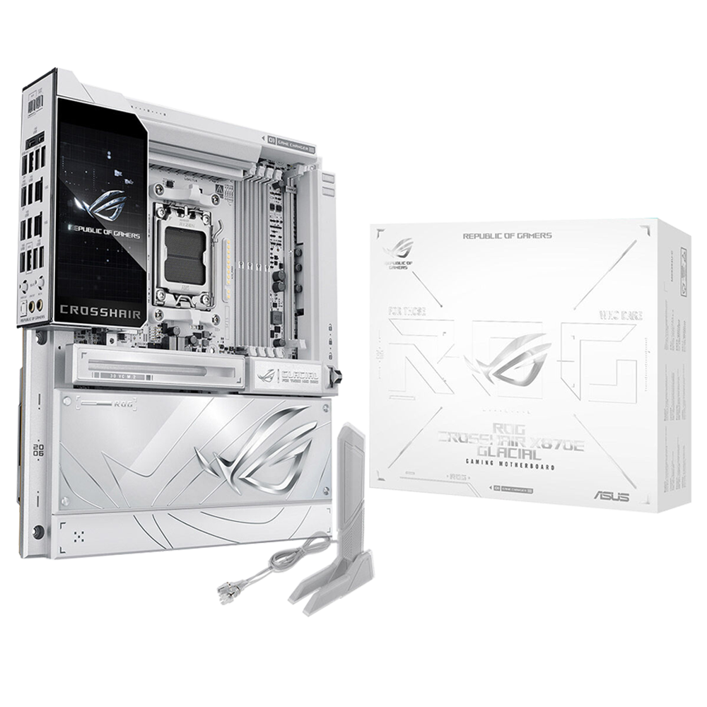 ASUS ROG CROSSHAIR X870E GLACIAL 9600MHz(OC) DDR5 Soket AM5 WIFI7 M.2 DP E-ATX Anakart
