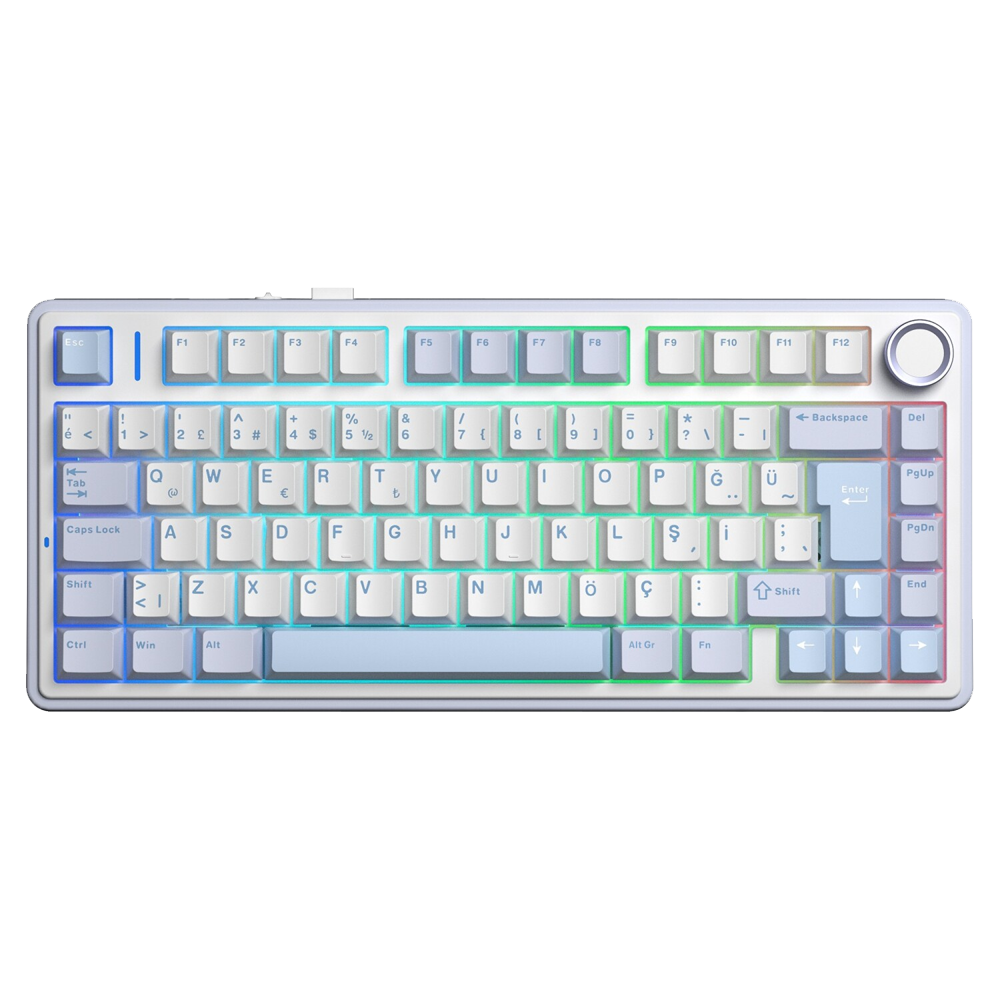 Aula F75 GrayWood V4 Switch Hot Swap RGB Buz Mavisi Kablosuz Gaming Klavye