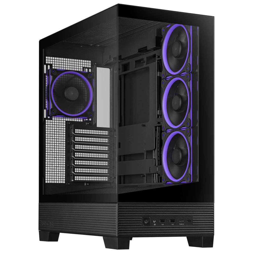 ASUS A31 PLUS Tempered Glass ARGB Siyah USB 3.2 ATX Mid Tower Kasa