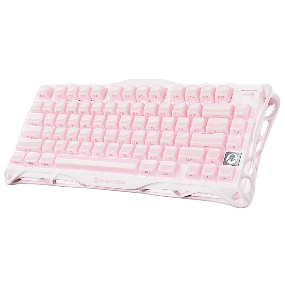 GravaStar Mercury K1 RGB Linear Key Switch İngilizce Q Sakura Pink Kablosuz Gaming Klavye