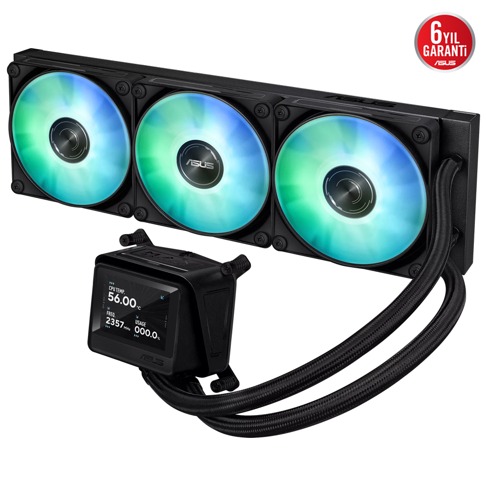 ASUS MAx Gaming LC 360 LCD ARGB 360mm Siyah İşlemci Sıvı Soğutucu