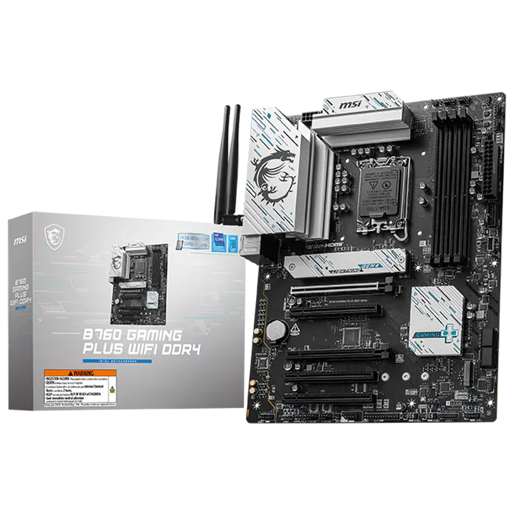 MSI B760 GAMING PLUS WIFI DDR4 5333MHz(OC) DDR4 Soket LGA 1700 M.2 HDMI DP ATX Anakart görsel 1