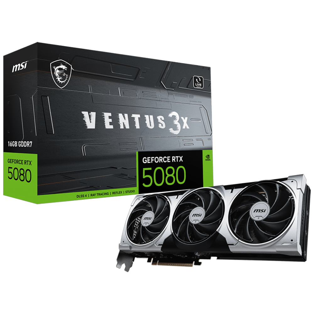 MSI GeForce RTX 5080 VENTUS 3X PLUS 16GB GDDR7 DLSS 4 256 Bit Ekran Kartı görsel 1