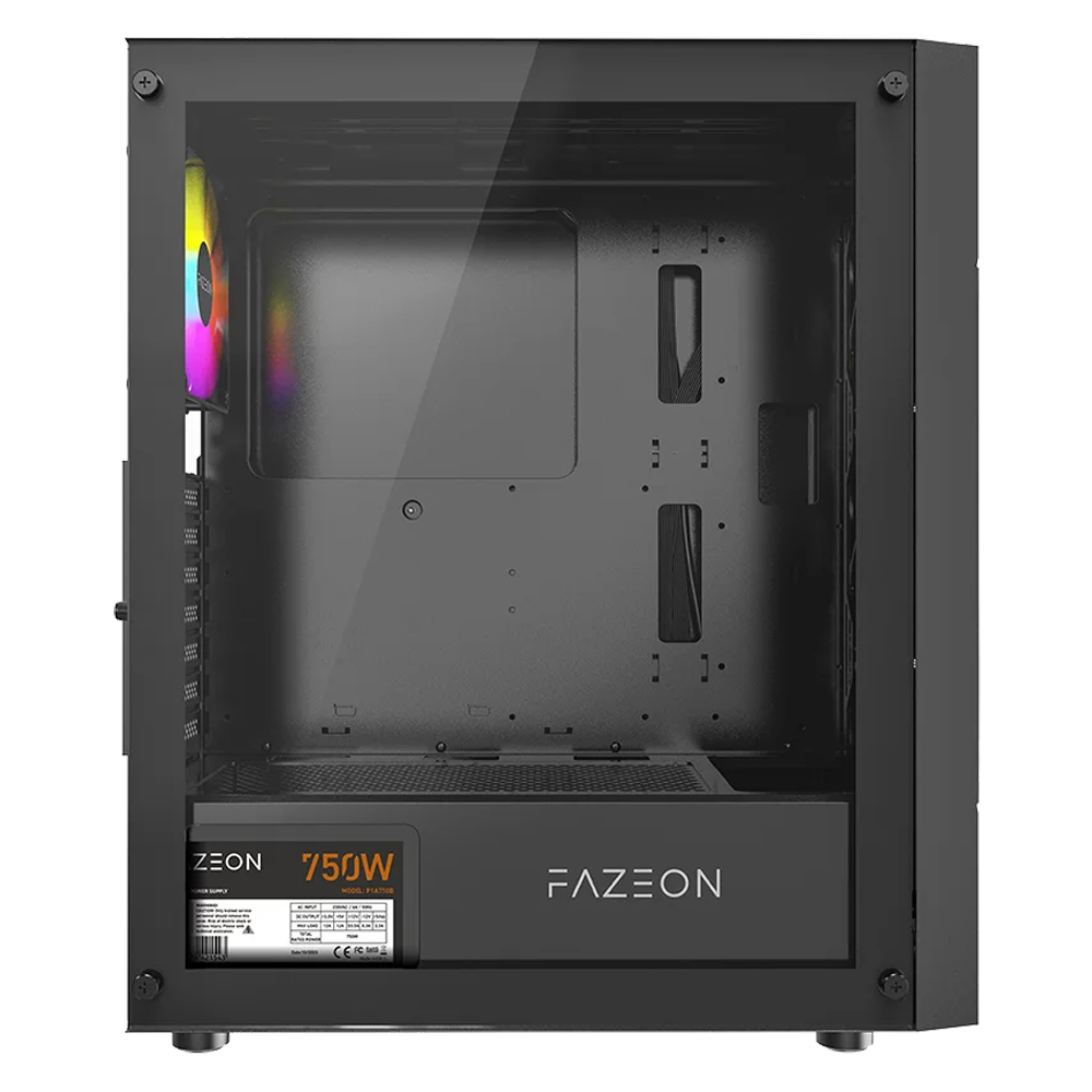 FAZEON F11 750W 80+ Bronze Tempered Glass Mesh 4x RGB Fanlı Siyah ATX Bilgisayar Kasası