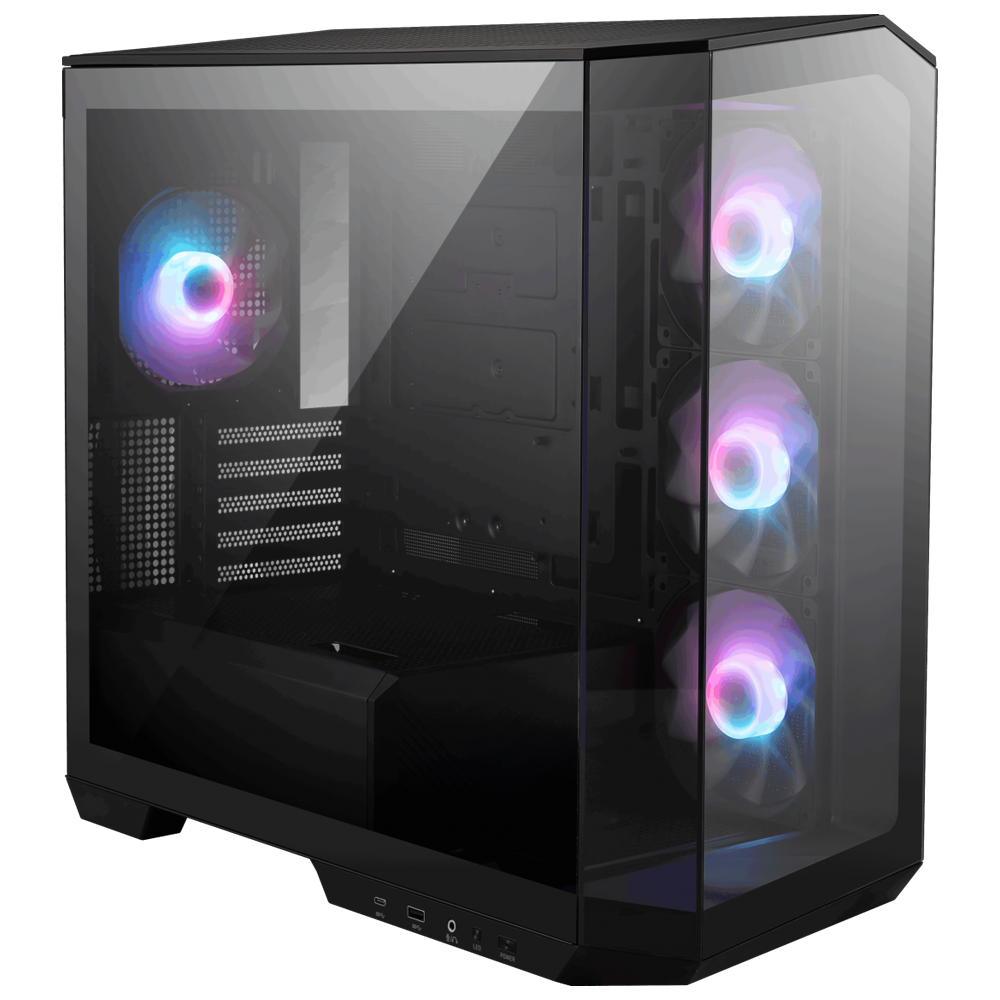 MSI MAG PANO M100R PZ USB 3.2 Tempered Glass Siyah mATX Tower Kasa