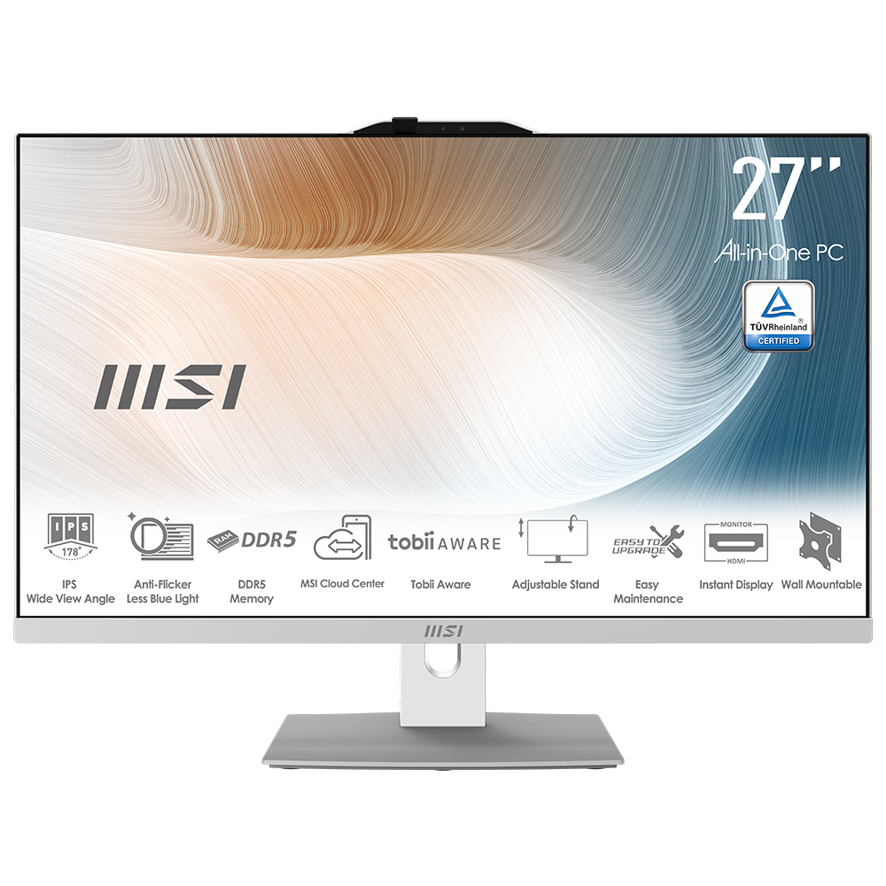 MSI MODERN AM272P 1M-1095XEU Core 7 Processor 150U 16GB DDR5 1TB SSD 27" FHD Beyaz AIO Masaüstü PC