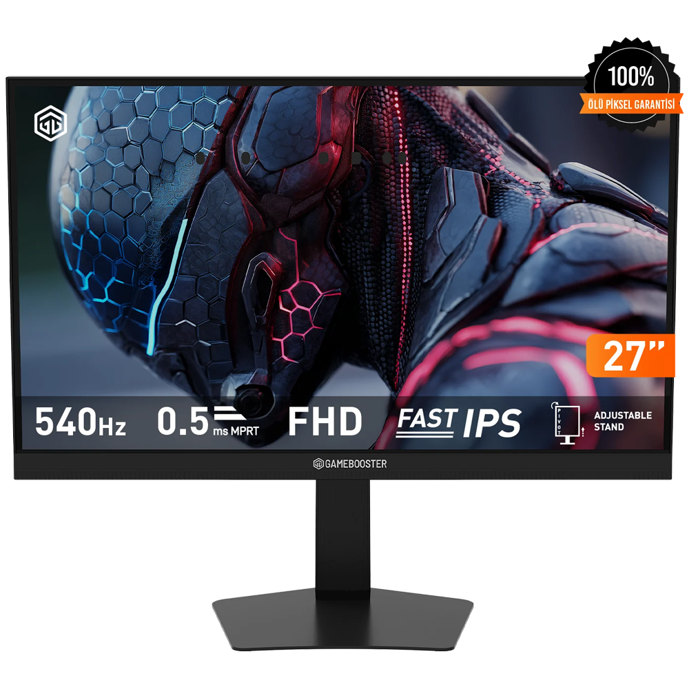 GameBooster GB-27F540FP 27'' 540Hz 0.5ms HDMI DP RGB FreeSync G-Sync HDR400 Pivot FHD Fast IPS Gaming Monitör