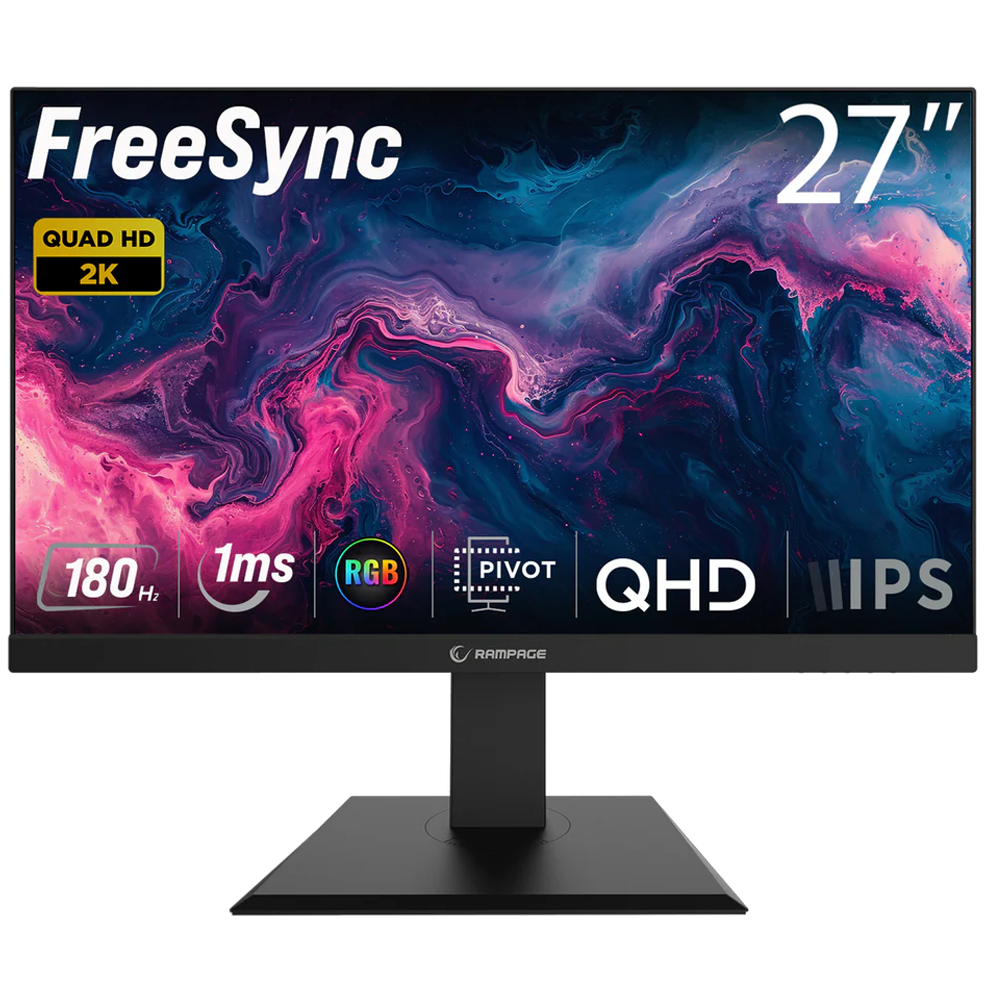 Rampage MIRACLE MC27RQ180 27" 180Hz 1ms HDMI DP Freesync HDR Pivot QHD Fast IPS Gaming Monitör