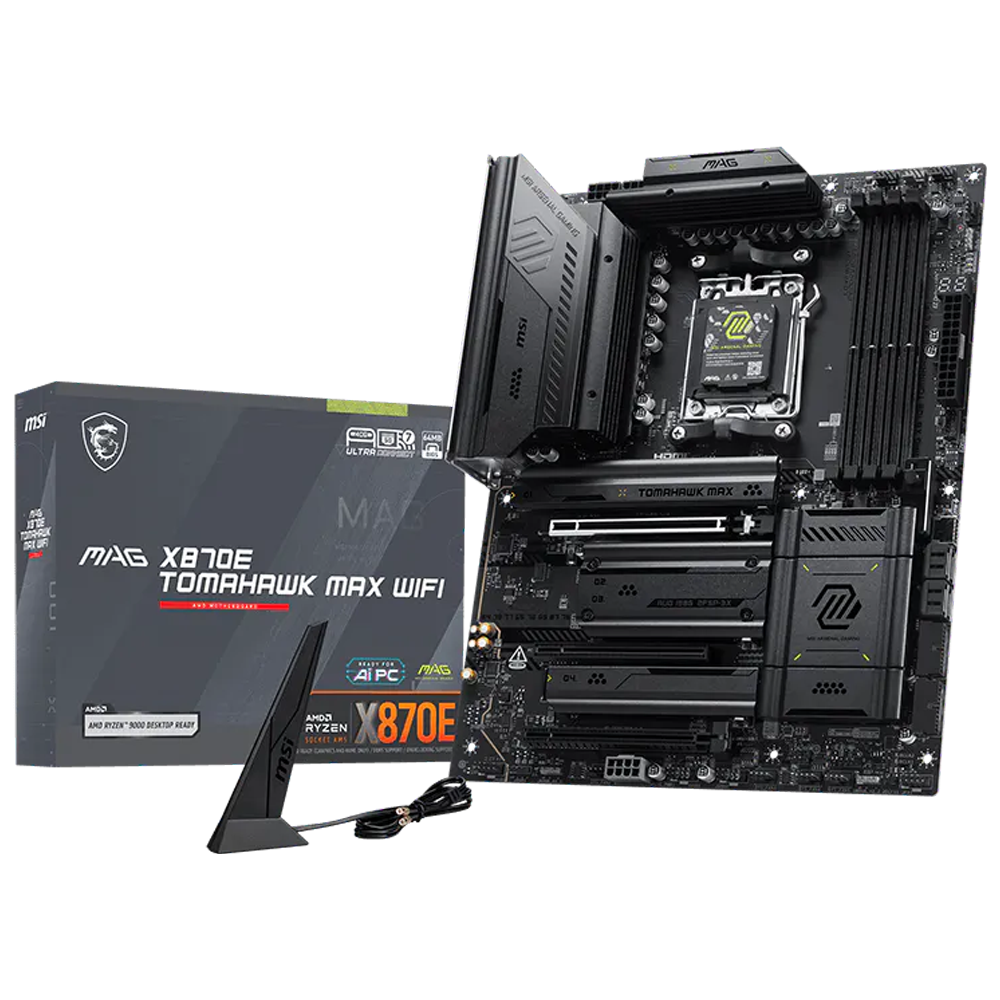 MSI MAG X870E TOMAHAWK MAX WIFI 8400MHz(OC) DDR5 Soket AM5 M.2 HDMI ATX Anakart