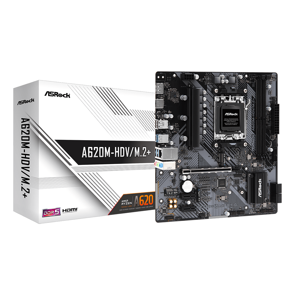ASROCK A620M-HDV M.2+ 6000MHz(OC) DDR5 Soket AM5 M.2 HDMI DP mATX Anakart