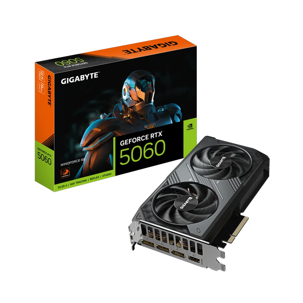 GIGABYTE GeForce RTX 5060 WINDFORCE 8G GDDR7 DLSS 4 128 Bit Ekran Kartı görsel 1