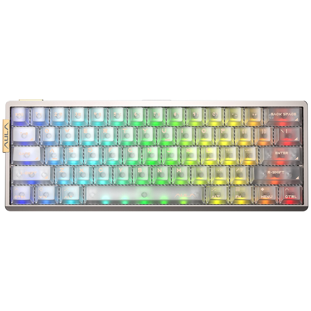 Aula AG60 Pro Aether Switch Hot Swap RGB Şeffaf Beyaz Kablosuz Gaming Klavye