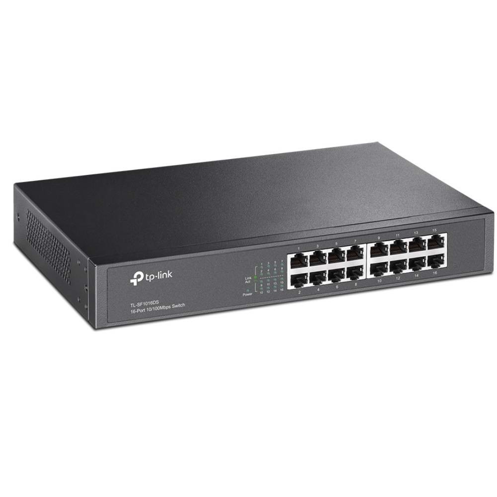 TP-LINK TL-SF1016DS 16 Port 10/100 Mbps Çelik Kasa Masaüstü Raf Tipi Yönetilemez Switch