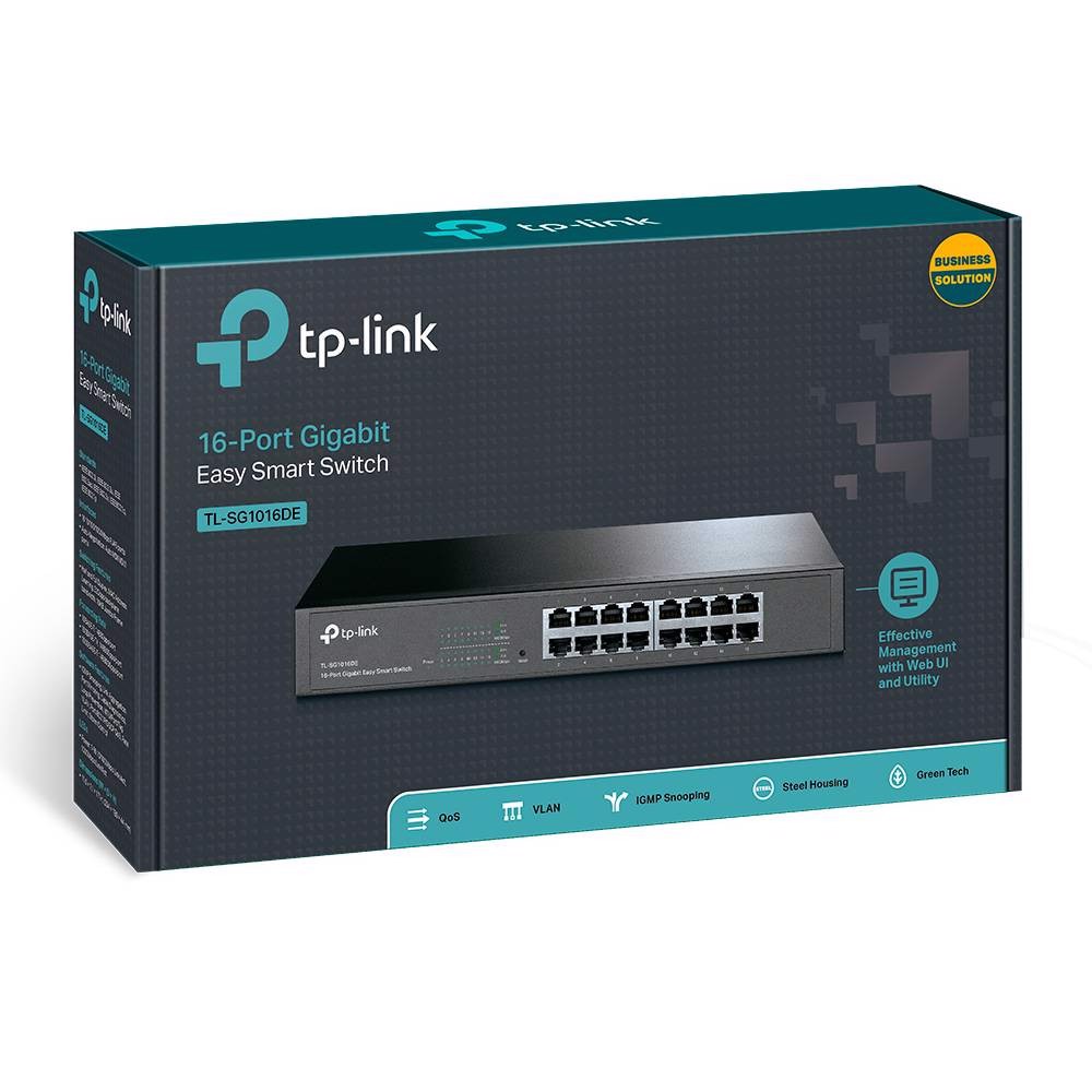 TP-LINK TL-SG1016DE 16 Port 10/100/1000 Mbps Gigabit Easy Smart Yönetilebilir Switch