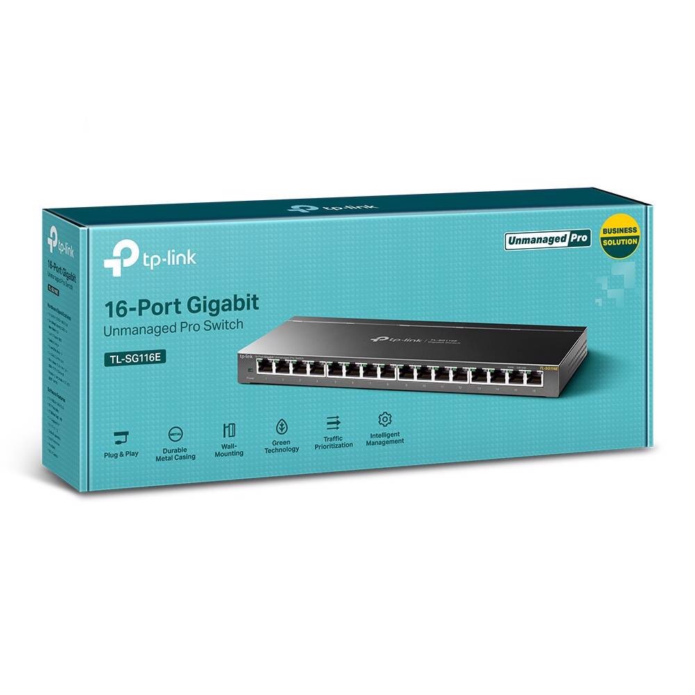 TP-LINK TL-SG116E 16 Port 10/100/1000 Mbps Gigabit Easy Smart Yönetilebilir Switch