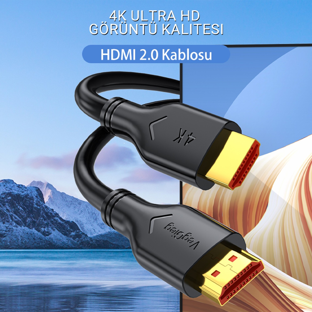 Veggieg V-H112 18Gbps HDR 4K 30Hz 3D HDMI 2.0 Kablo 20 Metre