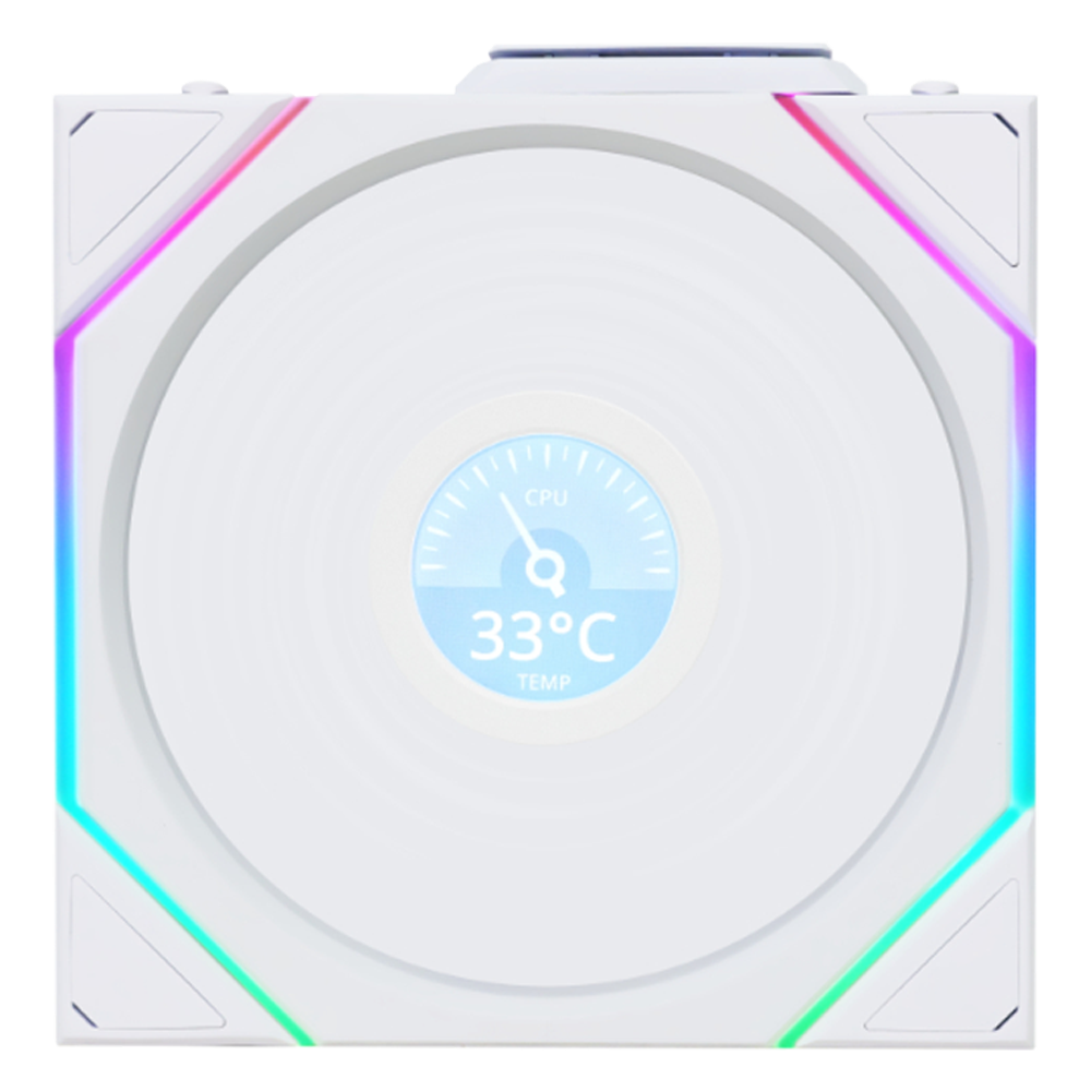 LIAN LI UNI FAN TL Reverse Wireless LCD ARGB Beyaz 120mm Kasa Fanı