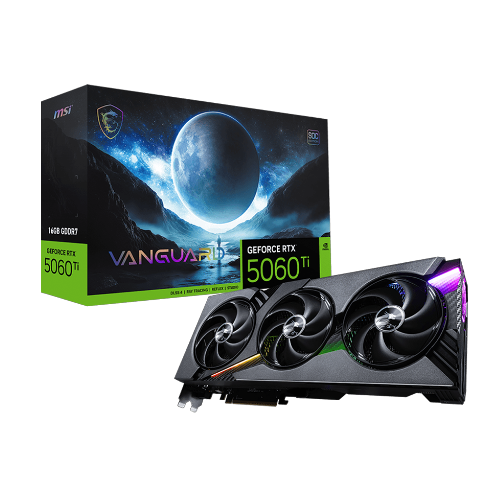 MSI GeForce RTX 5060 Ti 16G VANGUARD SOC 16GB GDDR7 DLSS 4 128 Bit Ekran Kartı