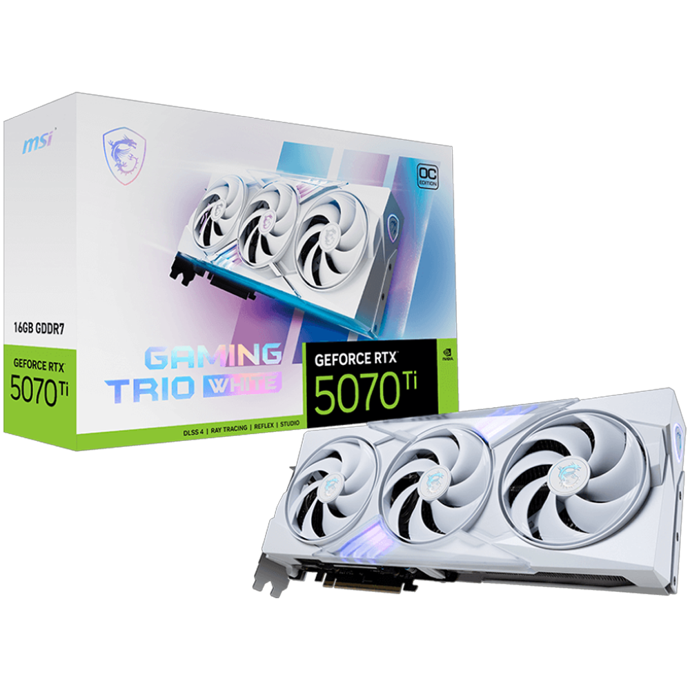 MSI GeForce RTX 5070 Ti GAMING 3X OC WHITE 16GB GDDR7 DLSS 4 256 Bit Ekran Kartı görsel 1