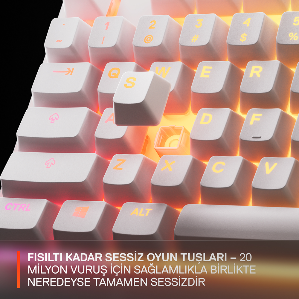 SteelSeries Apex 3 TKL Whisper-Quiet Switch Beyaz Kablolu Gaming Klavye