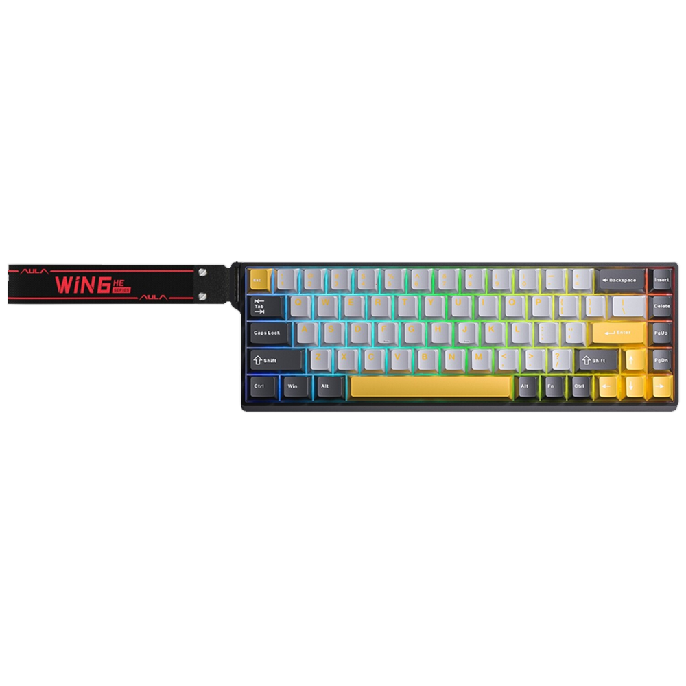 Aula Win68 HE Max Wing Chun Switch Hot Swap TKL RGB Sarı Kablolu Gaming Klavye