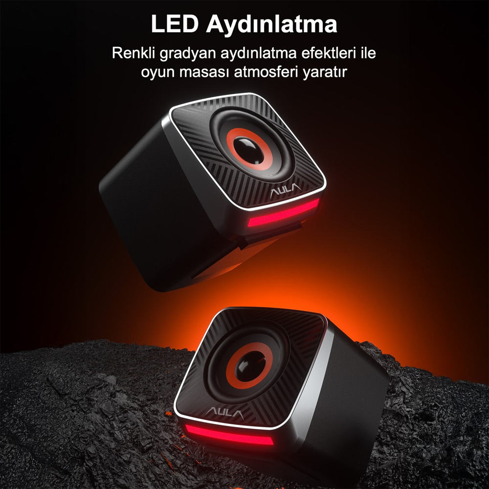 Aula A200 2*3W RGB Siyah Gaming Hoparlör