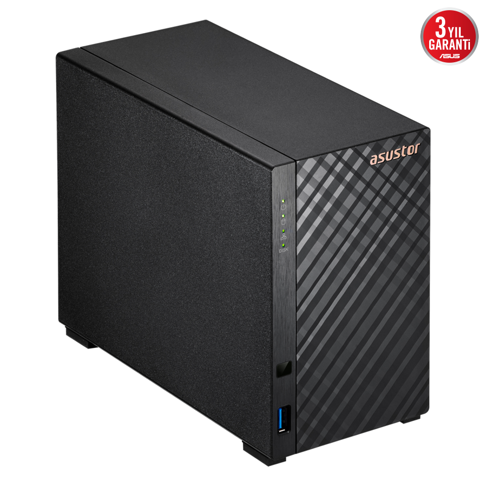 ASUSTOR Drivestor 2 Lite AS1102TL Realtek RTD1619B 1GB DDR4 2 Yuvalı 1GbE USB 3.2 NAS Depolama Cihazı 