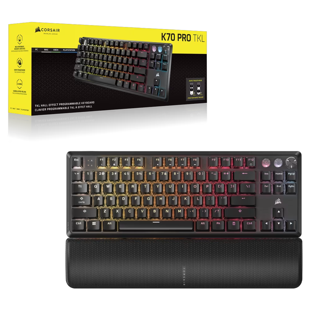 CORSAIR K70 PRO TKL High-Performance Hall Effect Switch RGB İngilizce (UK) Gaming Klavye