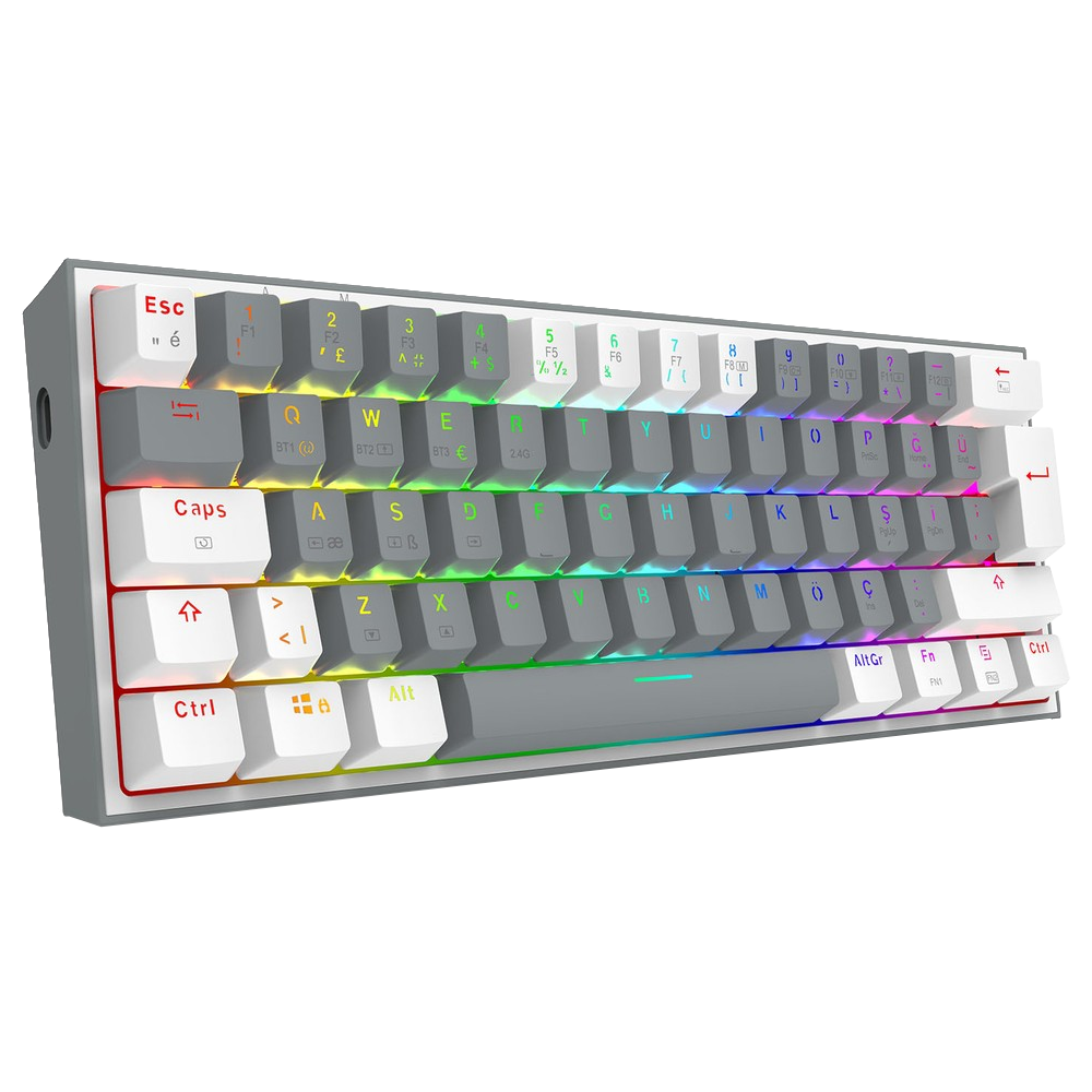 Redragon K616 Fizz Pro Red Switch Kablosuz Gri Beyaz Gaming Klavye