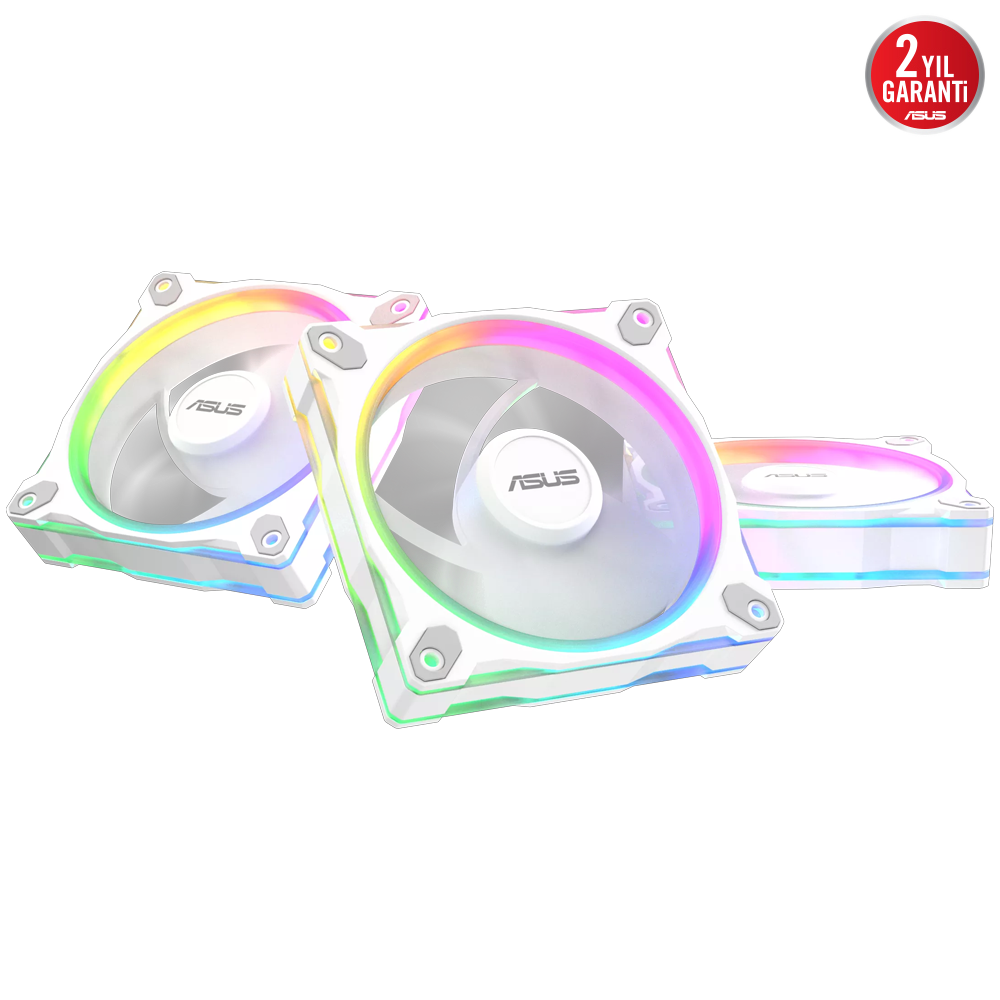 ASUS PRIME MR120 Reverse ARGB 120mm Üçlü Beyaz Kasa Fanı