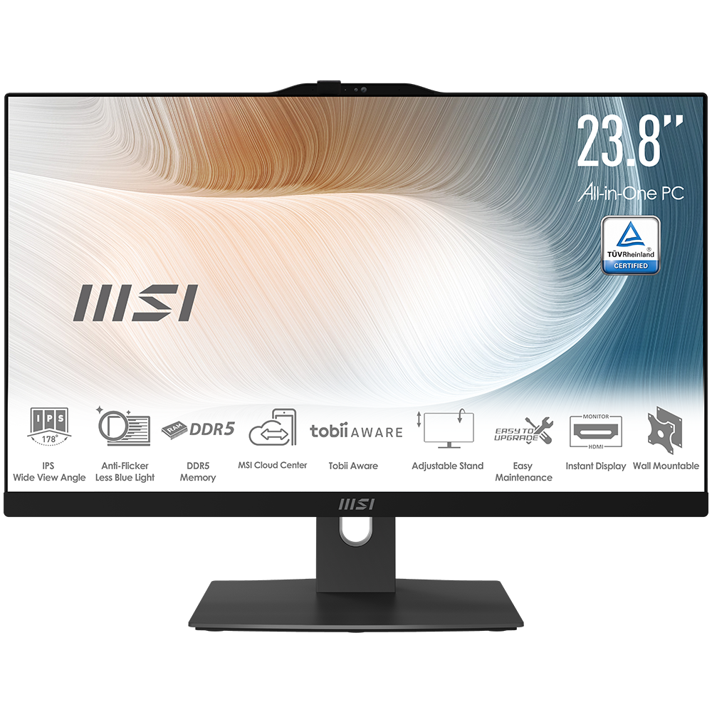 MSI MODERN AM242P 1M-1815XTR i5-120U 8GB DDR5 500GB SSD DOS 23.8" FHD Siyah AIO Masaüstü PC