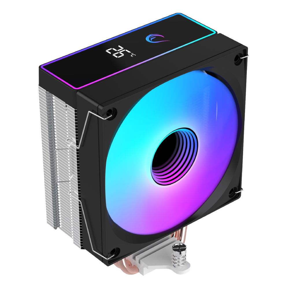 Rampage OCTAGON B70 Siyah 12cm ARGB Sıcaklık Göstergeli Hava Soğutucu